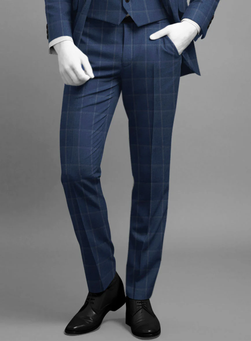 Napolean Noemi Windowpane Blue Wool Suit - Image 5