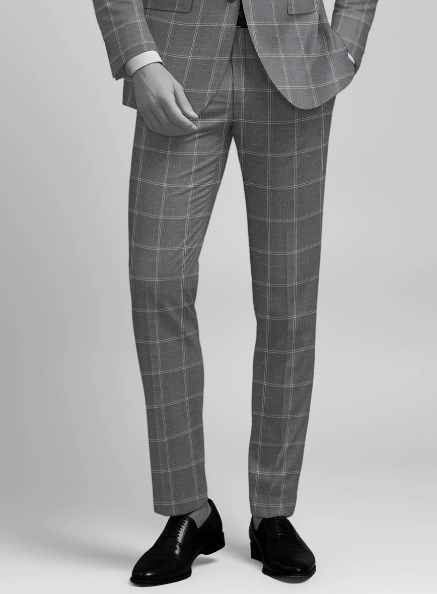 Napolean Noemi Windowpane Gray Wool Suit - Image 5