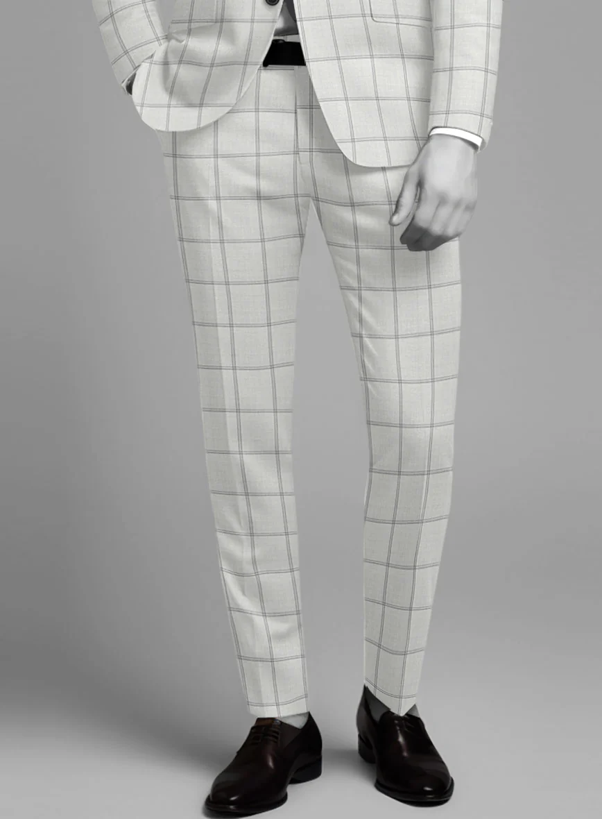 Napolean Noemi Windowpane Light Gray Wool Suit - Image 5