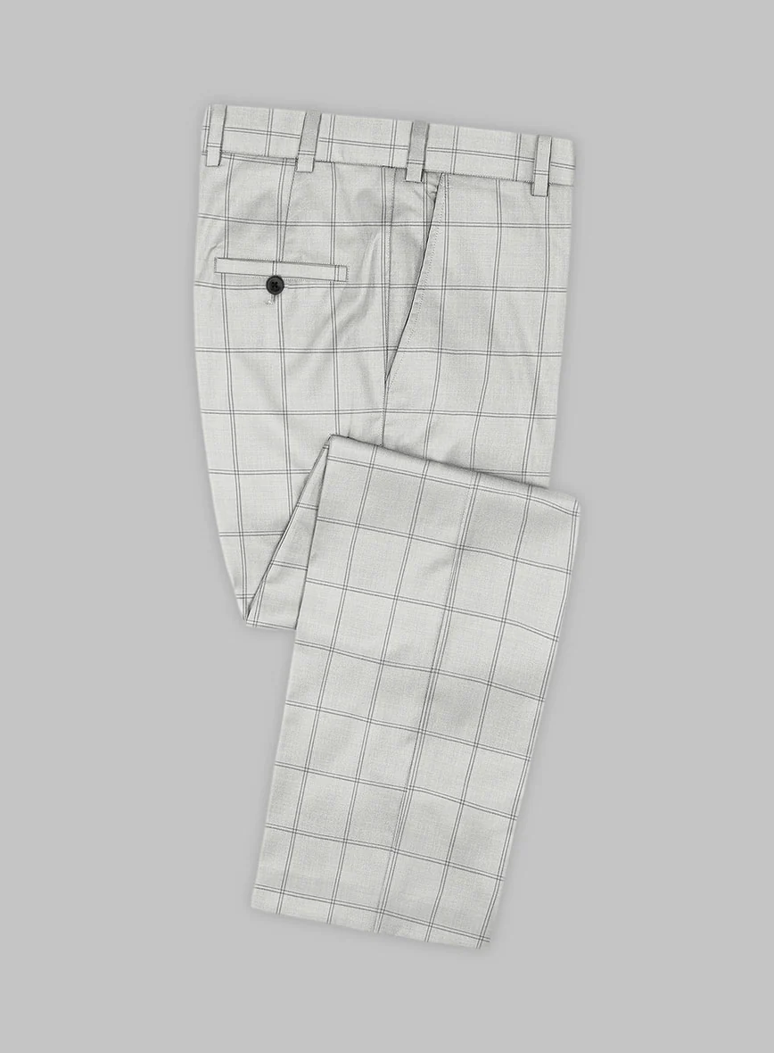 Napolean Noemi Windowpane Light Gray Wool Suit - Image 6