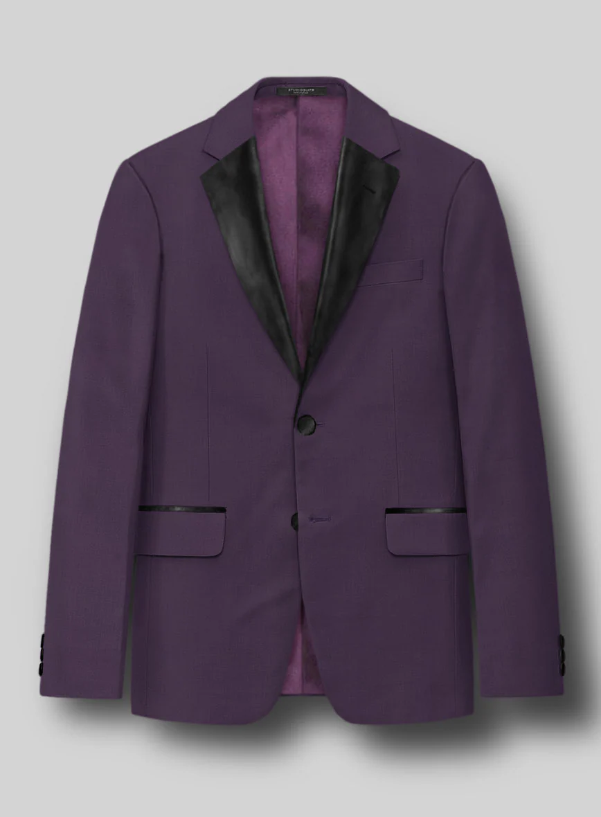 Napolean Purple Wool Tuxedo Suit - Image 3