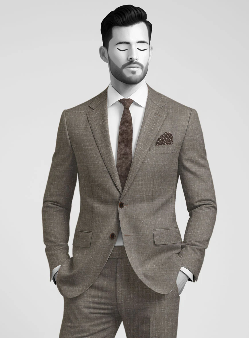 Napolean Ricci Mud Brown Wool Suit - Image 3
