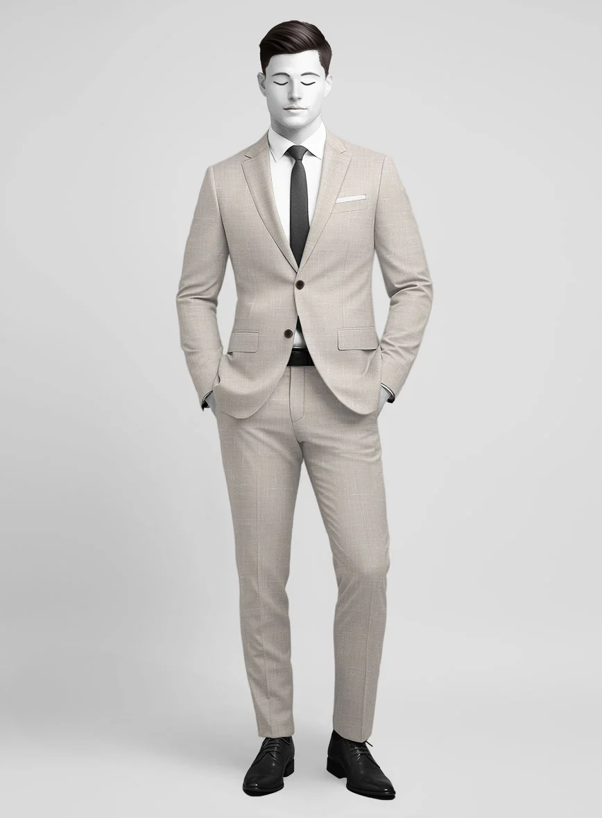 Napolean Ricci Muted Beige Wool Suit