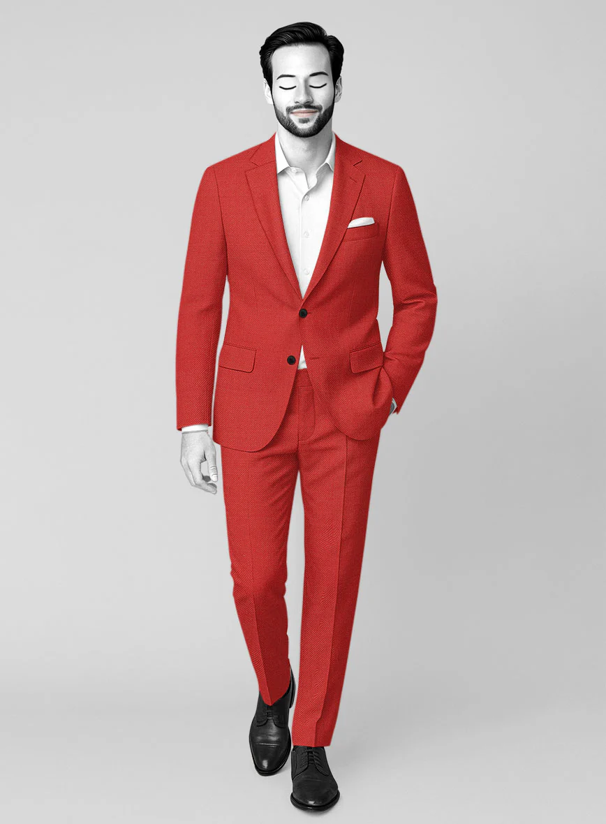Napolean Sangue Red Wool Suit