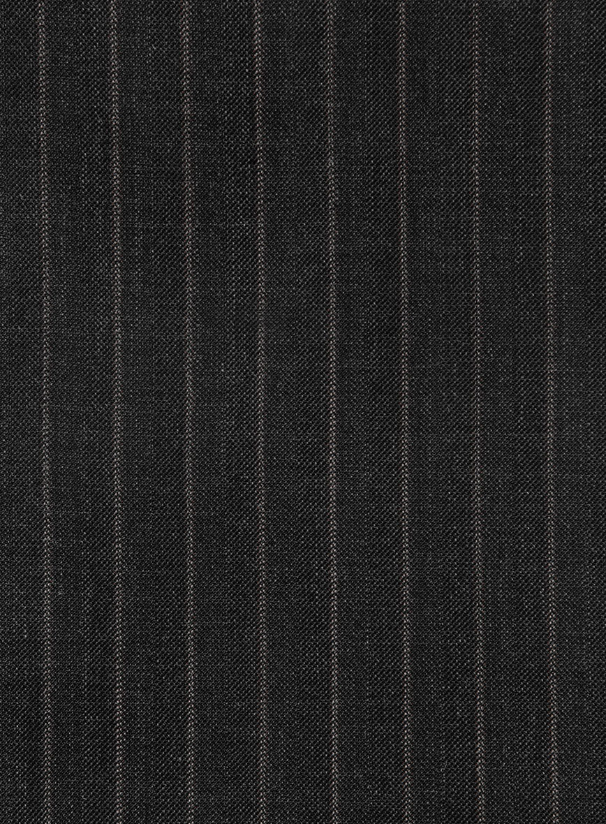 Napolean Santi Stripe Charcoal Wool Suit - Image 6