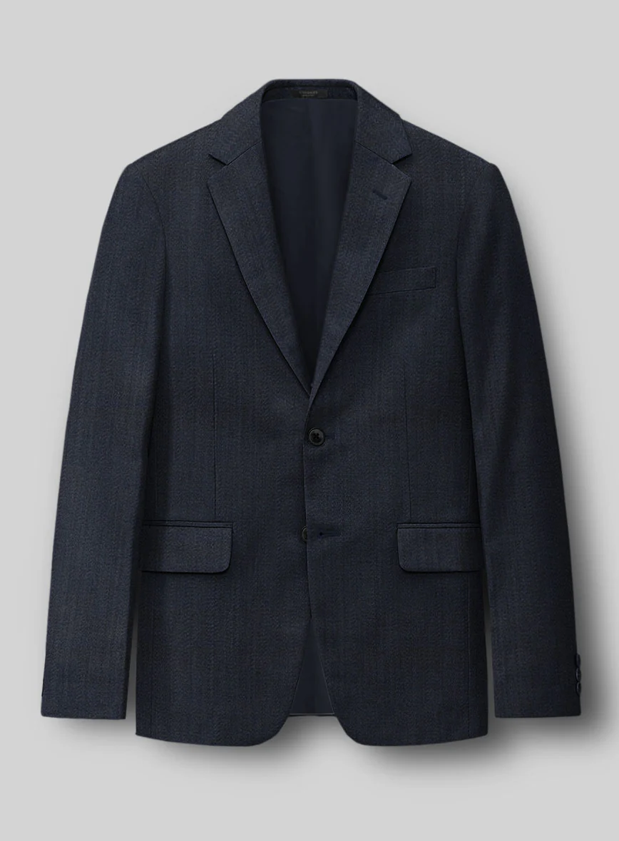 Napolean Self Satin Blue Wool Suit - Image 4