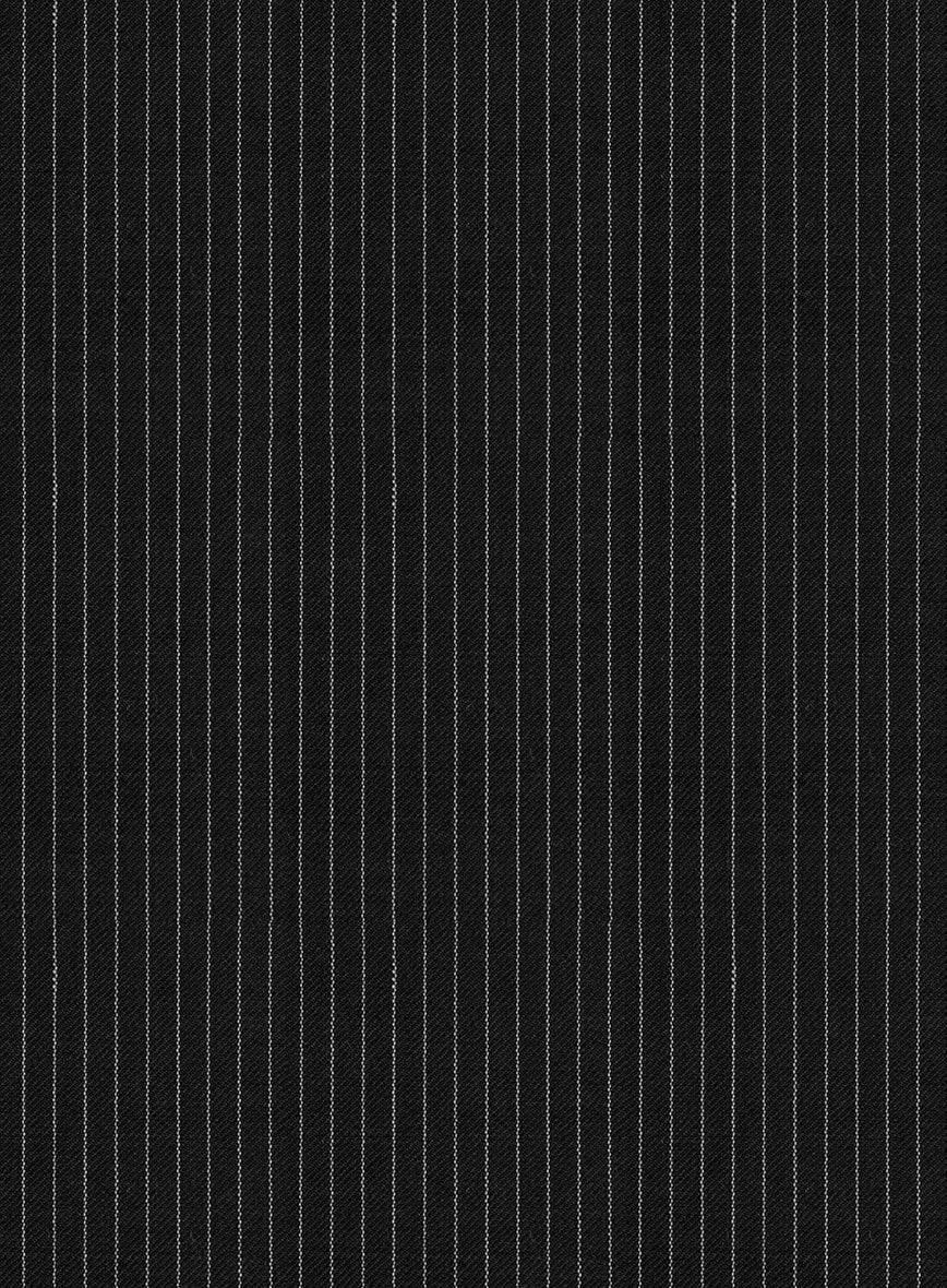 Napolean Slim Stripe Black Wool Pants - Image 3