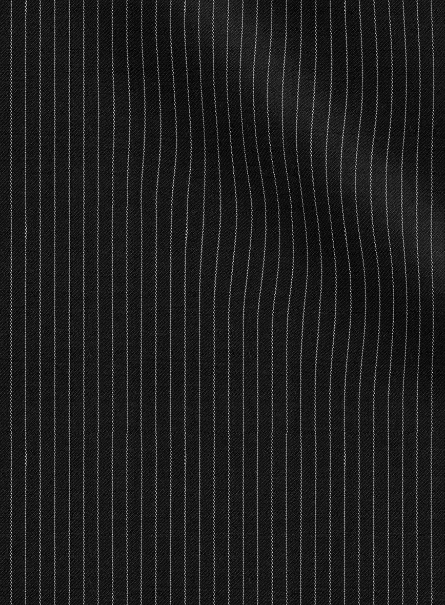 Napolean Slim Stripe Black Wool Pants - Image 4