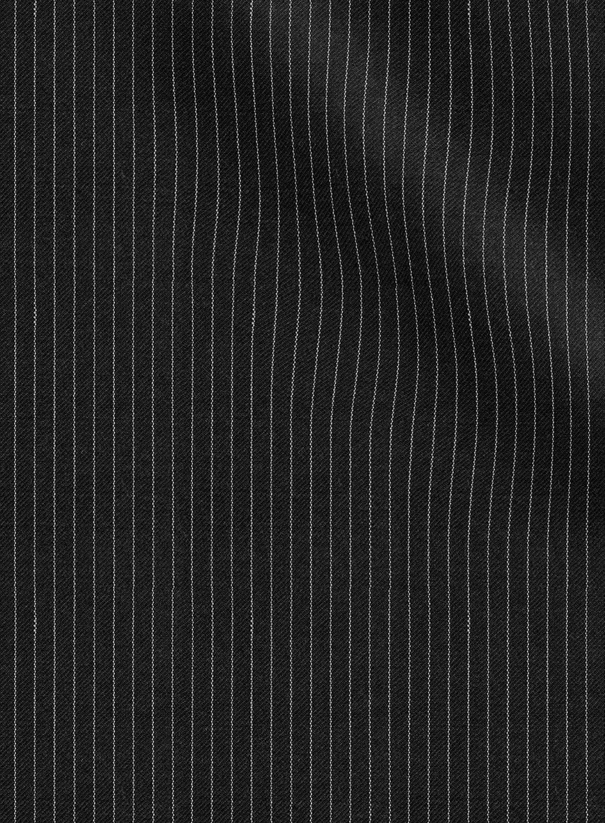 Napolean Slim Stripe Charcoal Wool Pants - Image 3