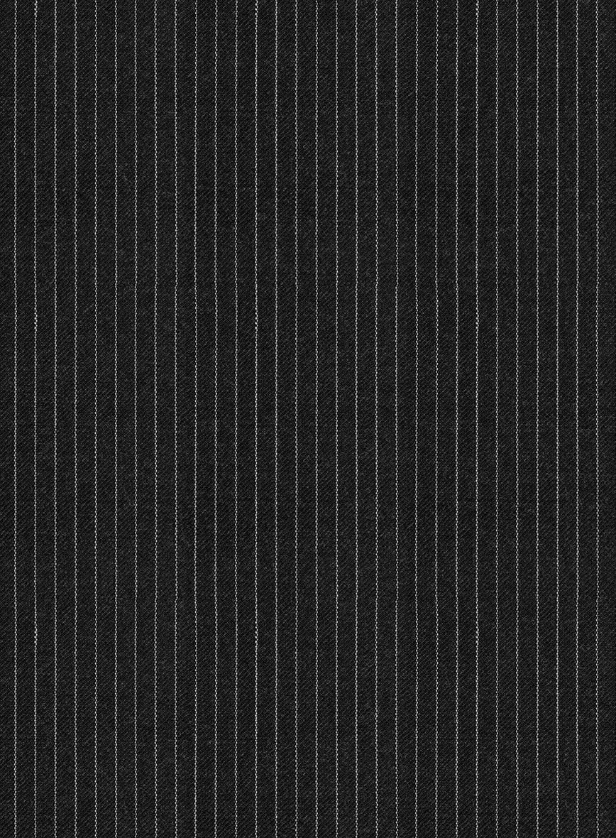 Napolean Slim Stripe Charcoal Wool Suit - Image 8