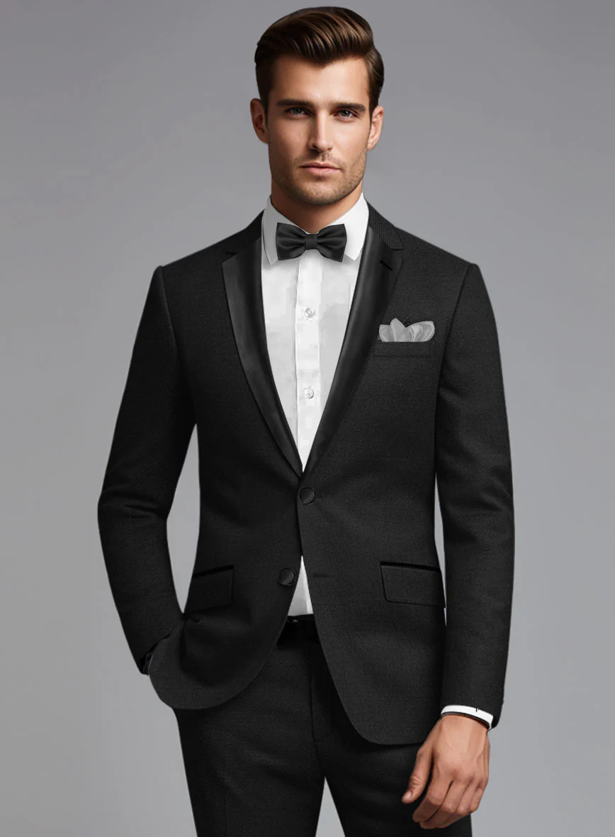 Napolean Stretch Black Wool Tuxedo Jacket - Image 2