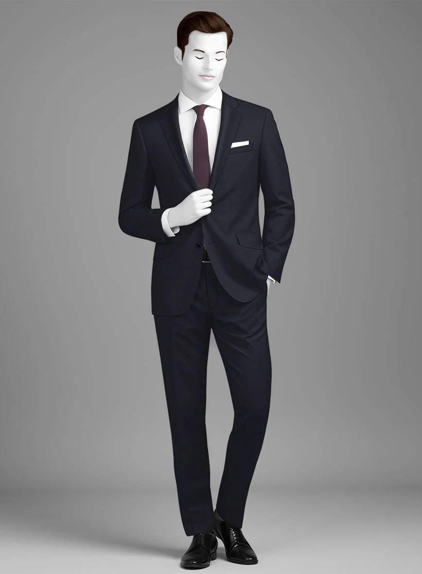 Napolean Stretch Navy Blue Wool Suit