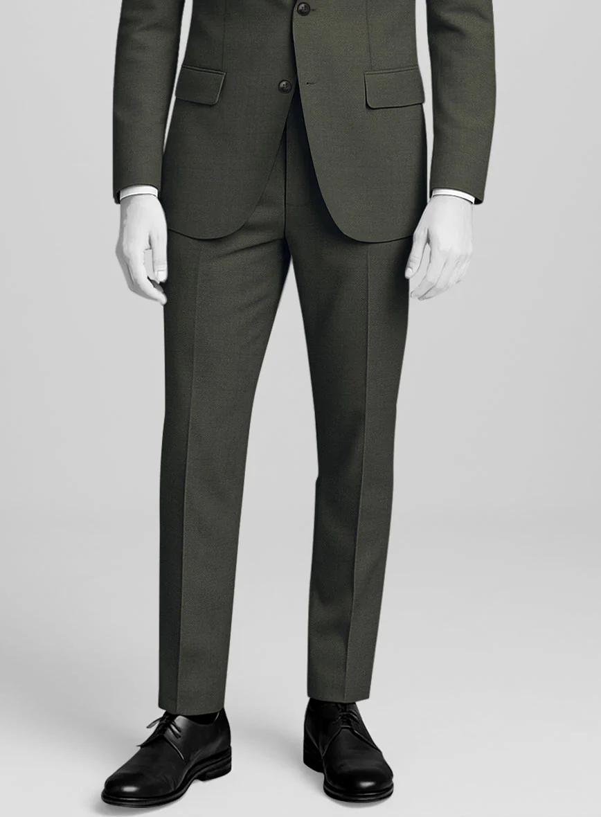 Napolean Stretch Olive Green Wool Pants