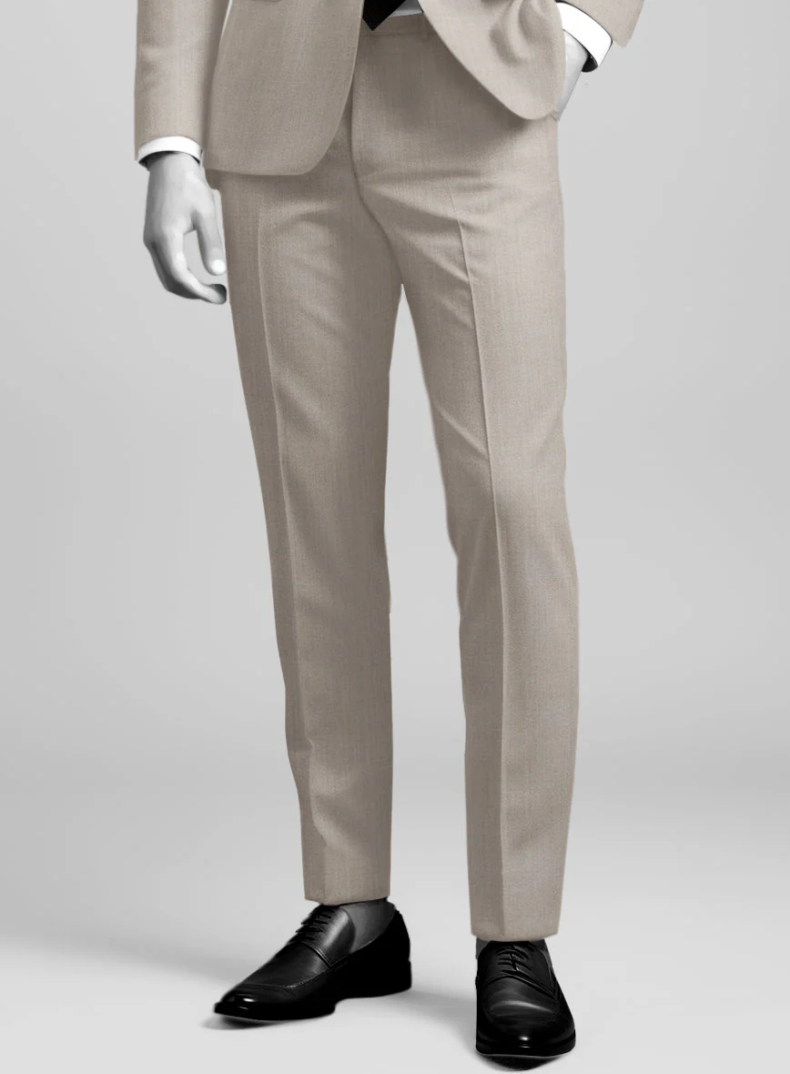 Napolean Stretch Pale Brown Wool Pants