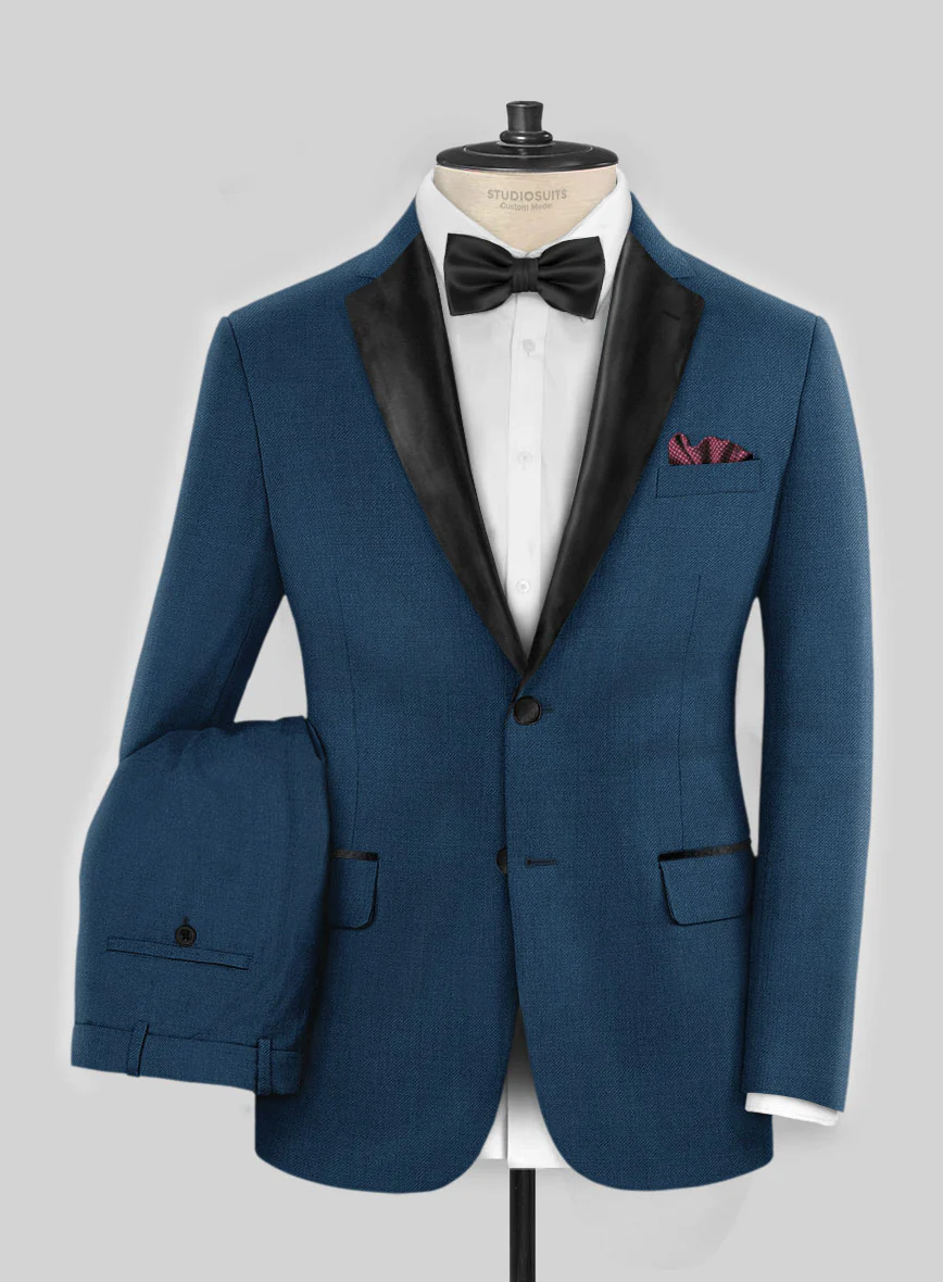 Napolean Stretch Powder Blue Wool Tuxedo Suit