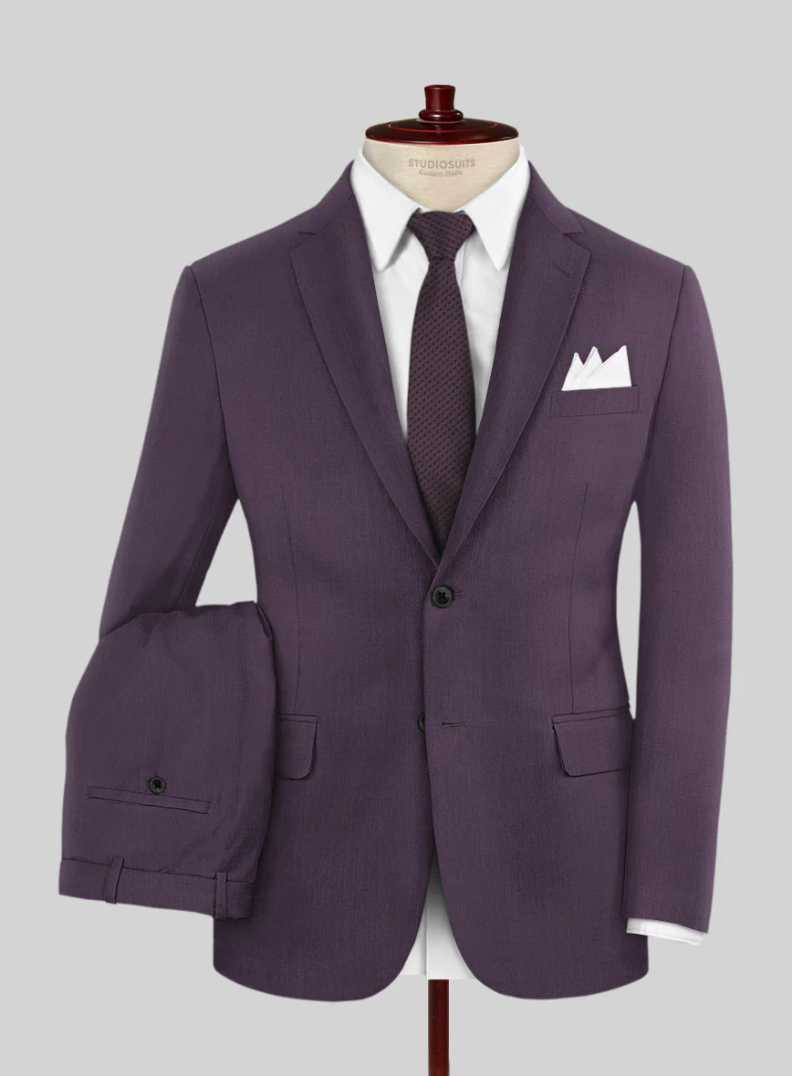 Napolean Stretch Purple Wool Suit - Image 2