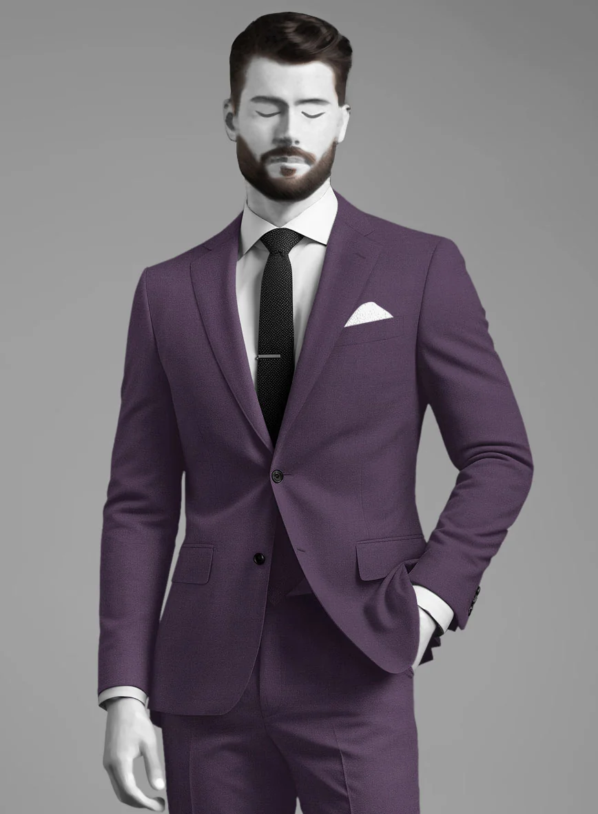Napolean Stretch Purple Wool Suit - Image 4