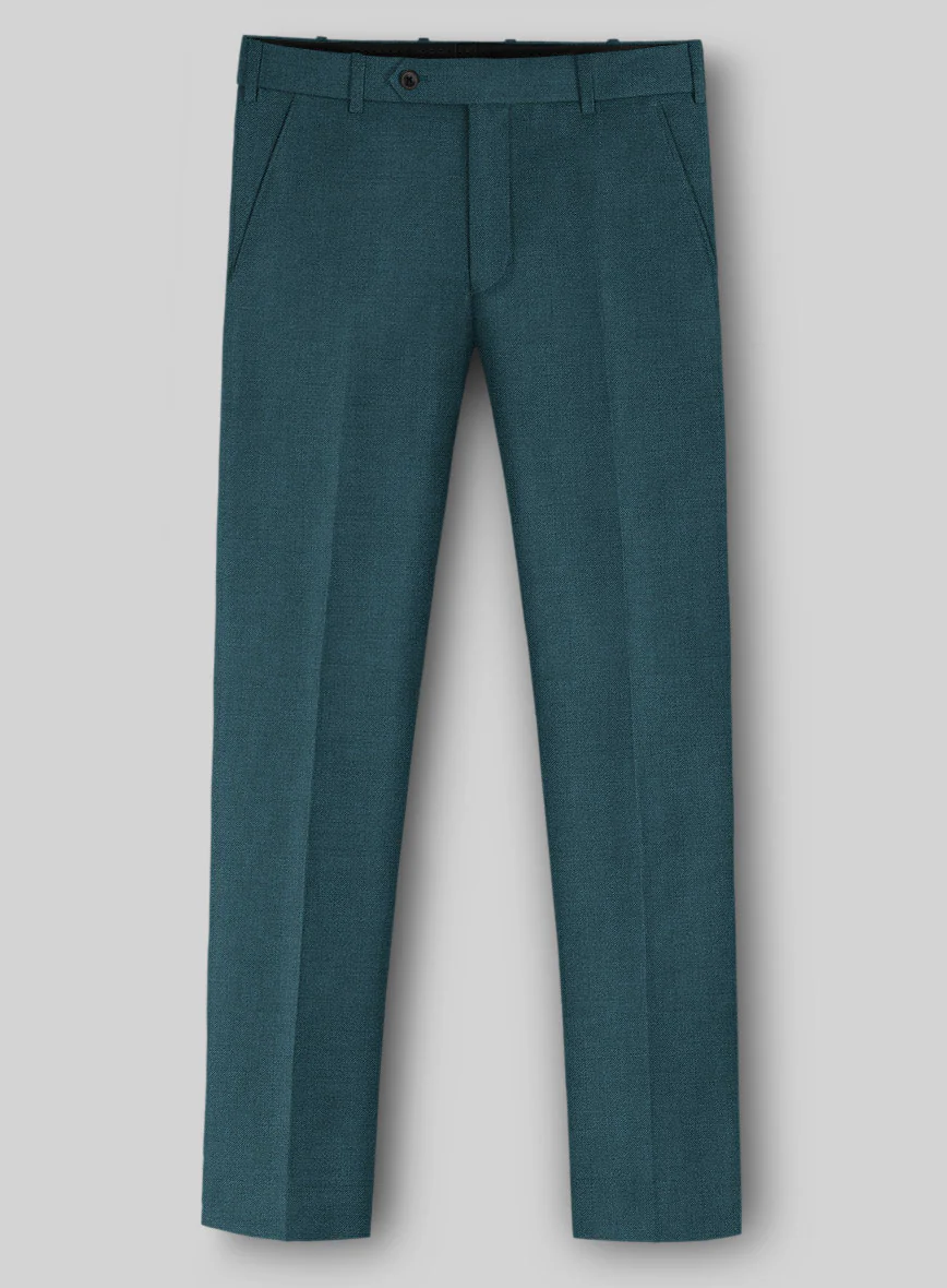 Napolean Stretch Teal Blue Wool Pants - Image 2