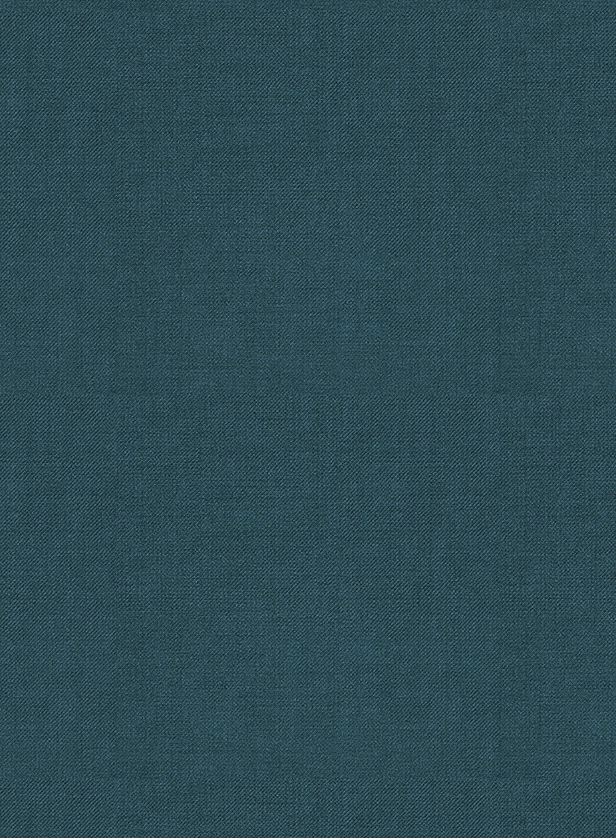 Napolean Stretch Teal Blue Wool Tuxedo Suit - Image 4