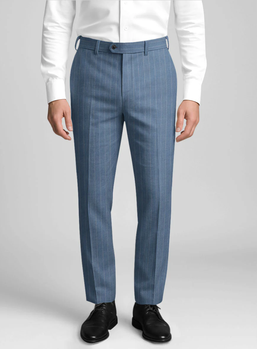 Napolean Tarello Stripe Blue Wool Pants