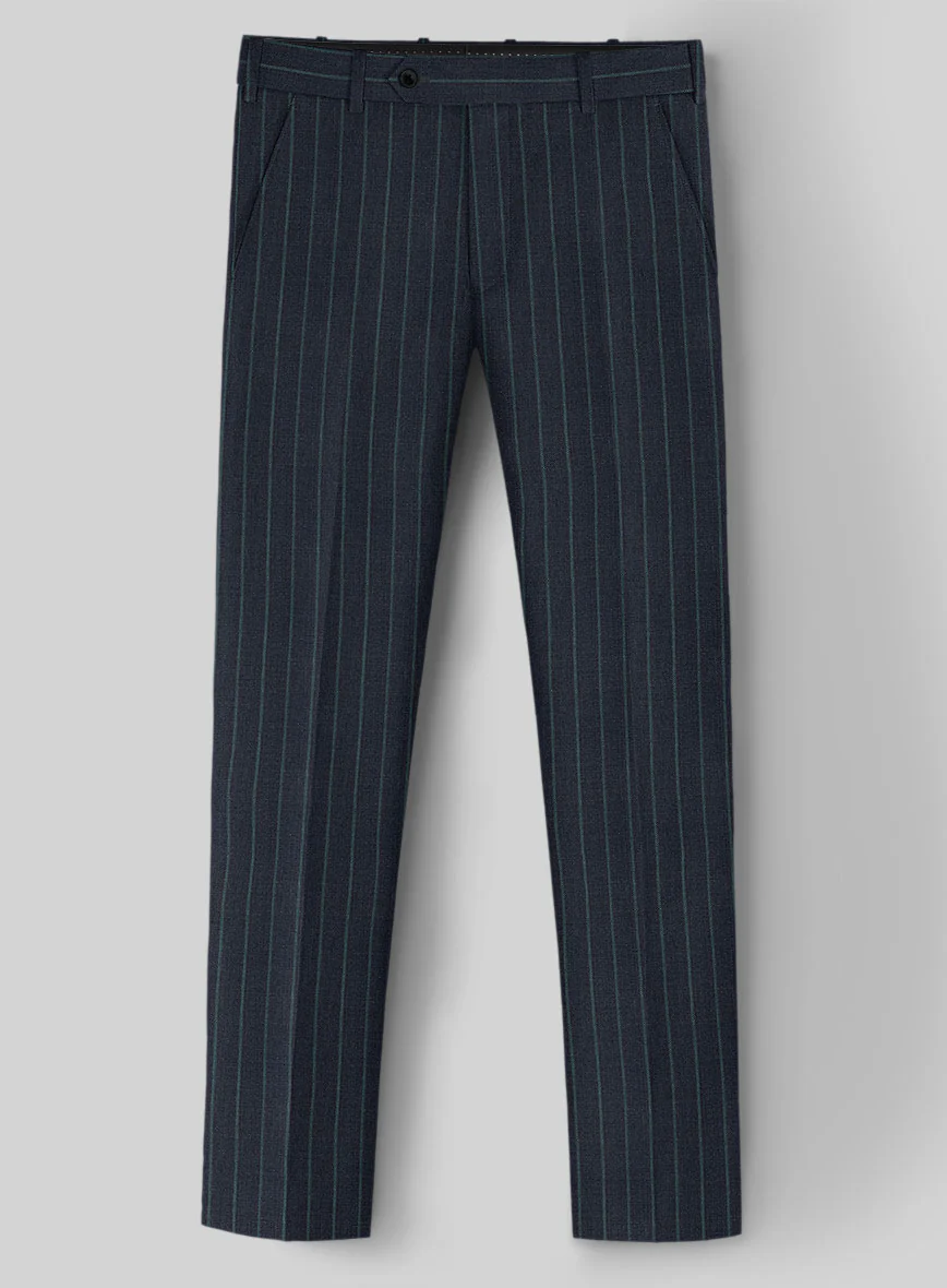 Napolean Thiago Stripe Navy Wool Pants
