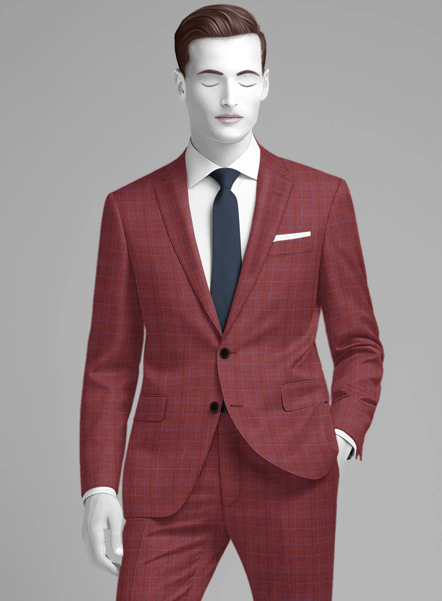 Napolean Tonia Red Wool Suit - Image 3