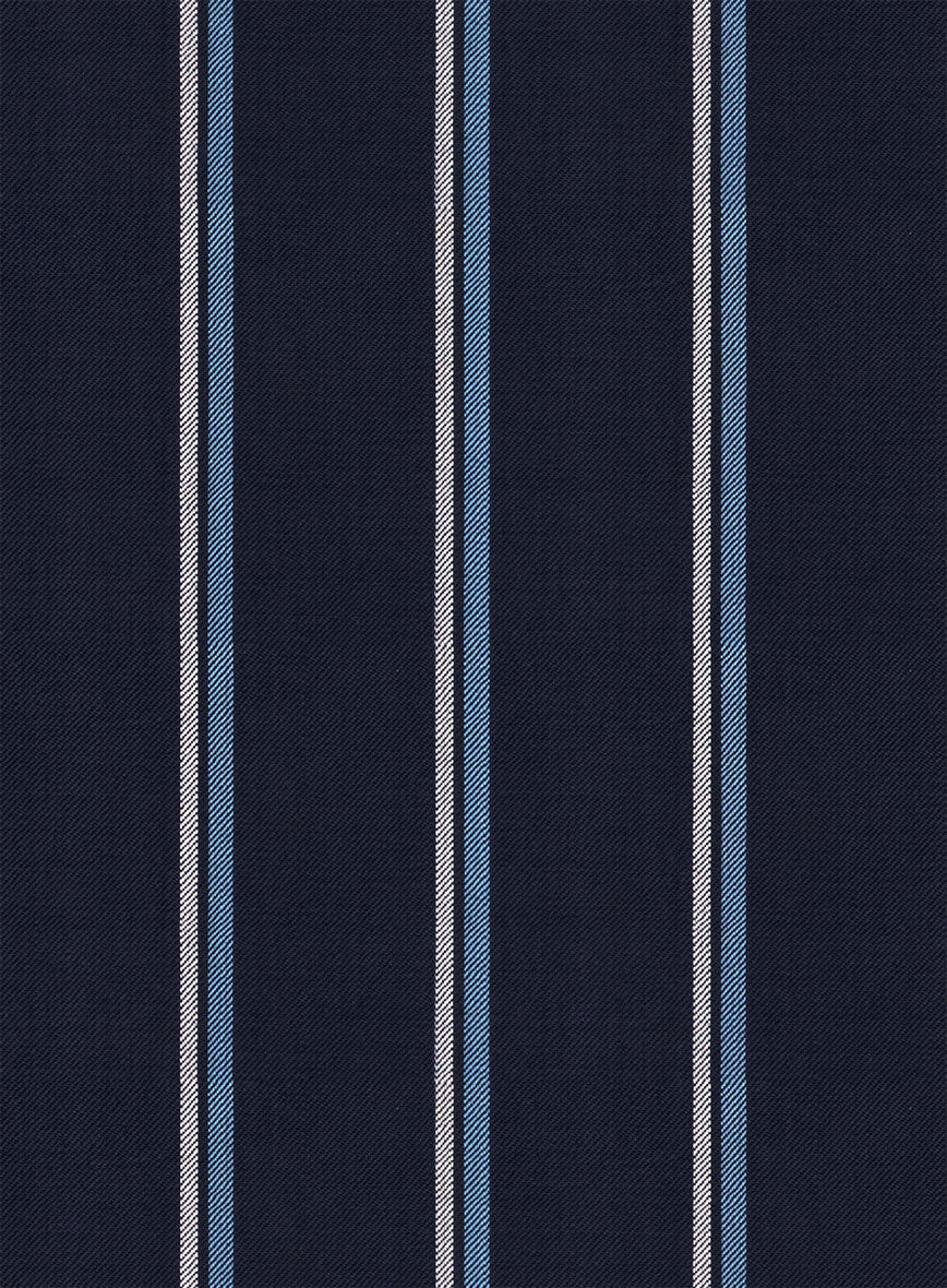 Napolean Vanda Navy Blue Wool Double Breasted Suit - Image 4