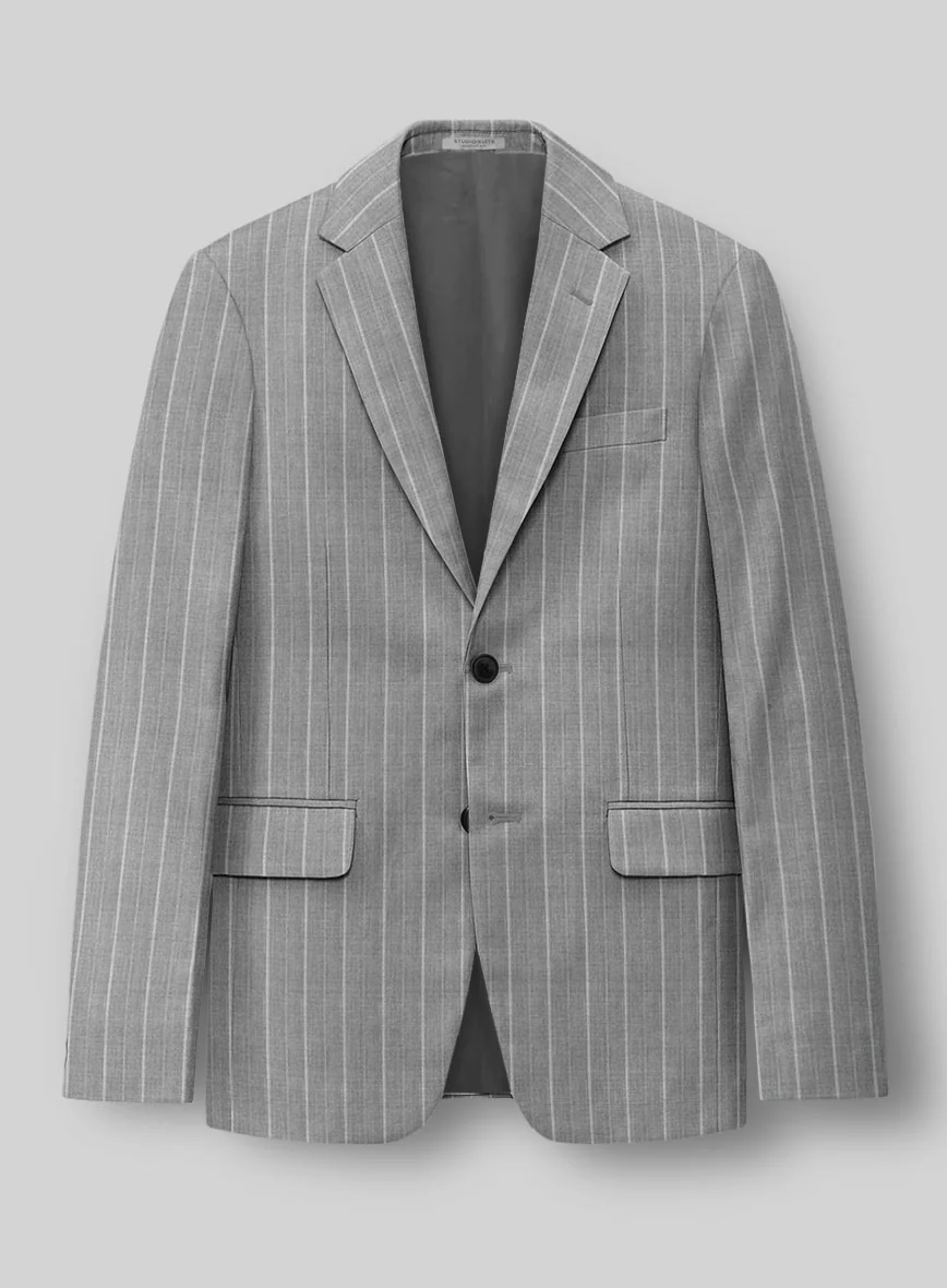 Napolean Vessaro Stripe Gray Wool Jacket