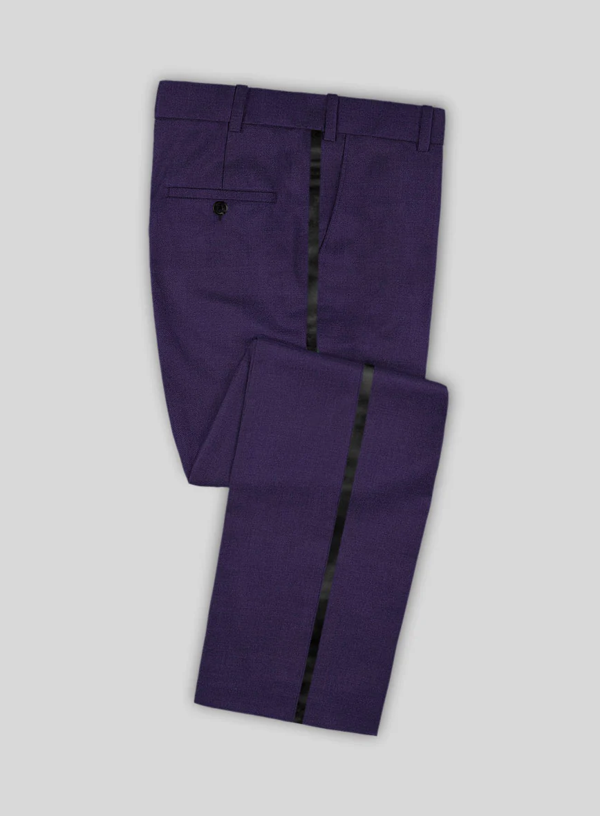 Napolean Violet Wool Tuxedo Suit - Image 3