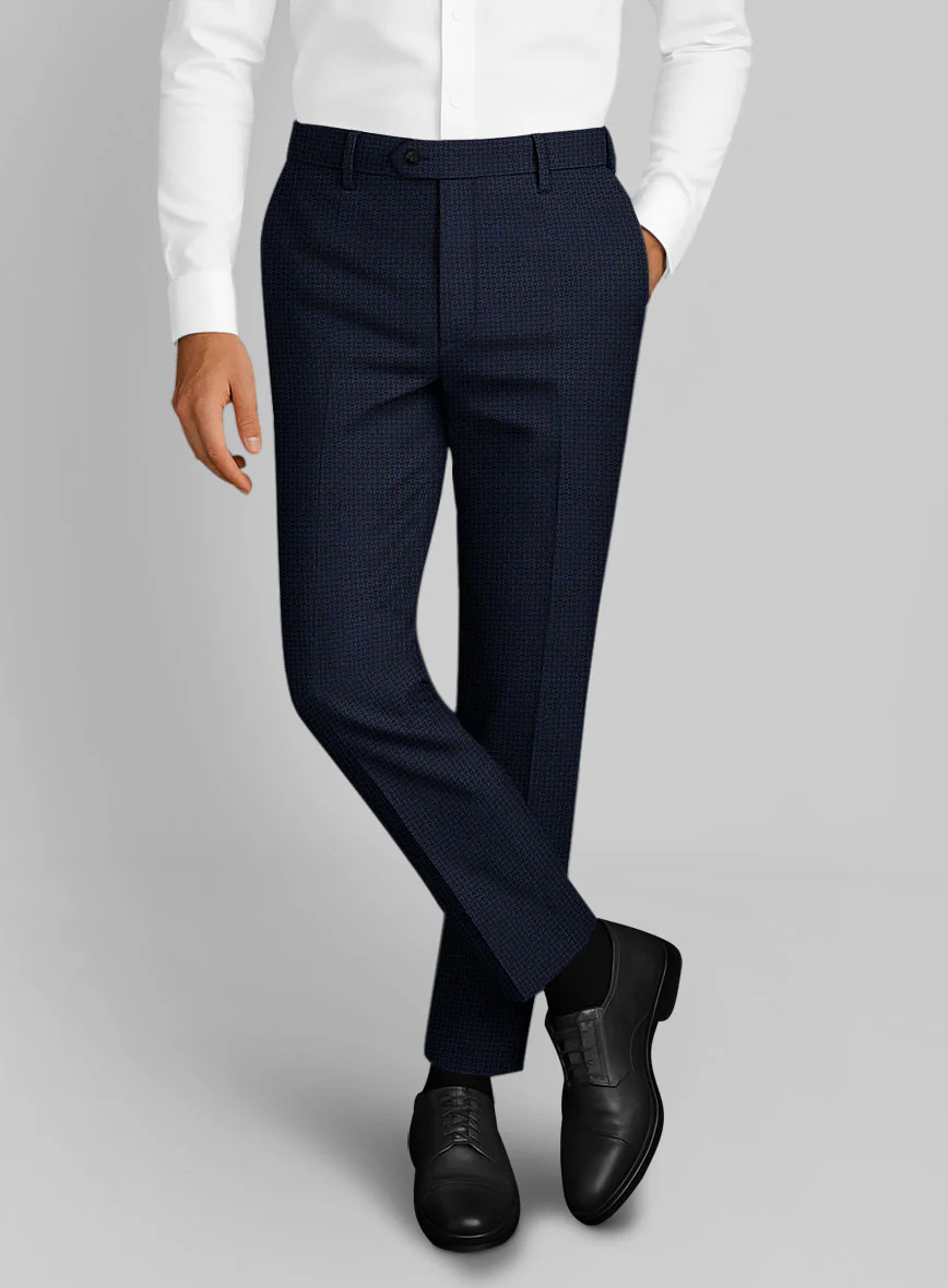 Napolean Vionnet Interweave Blue Wool Pants