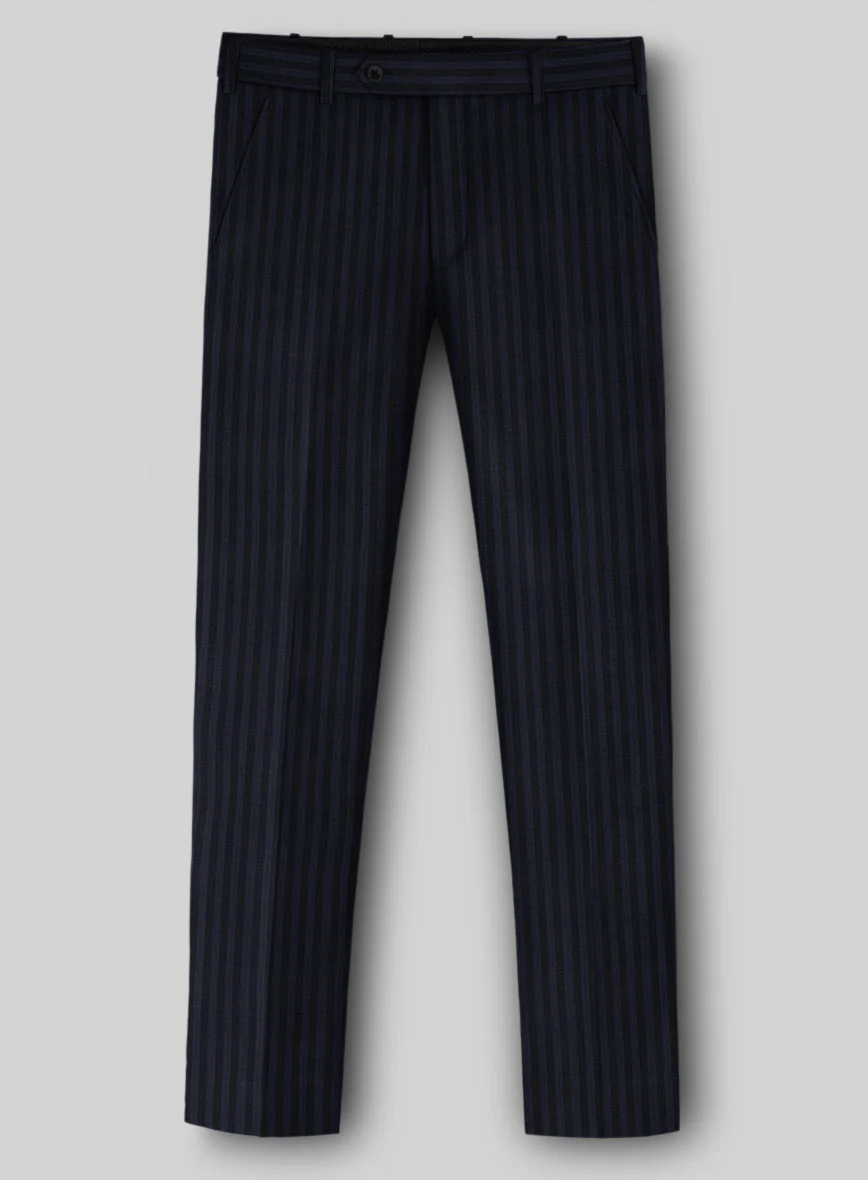 Napolean Vittore Stripe Ink Blue Wool Pants
