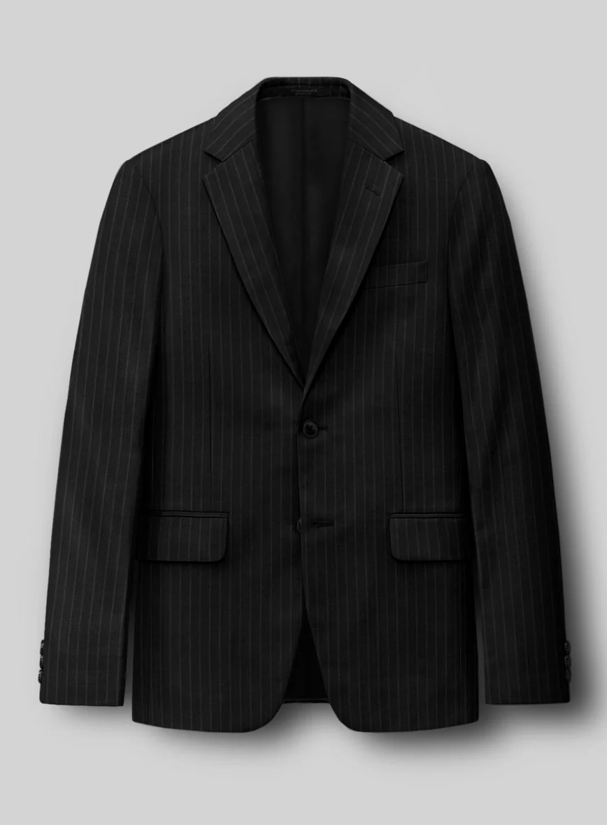 Napolean Windsor Black Stripe Wool Suit - Image 3