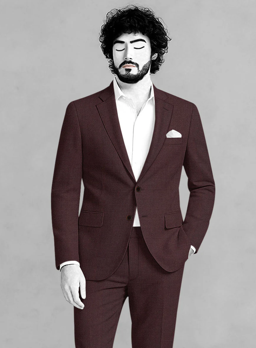 Napolean Wine Wool Suit - Image 3