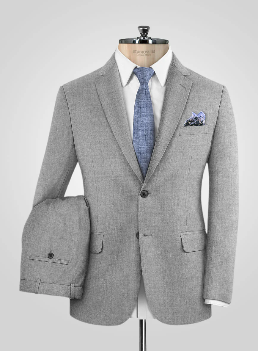 Napolean Worsted Light Gray Wool Suit - Image 2