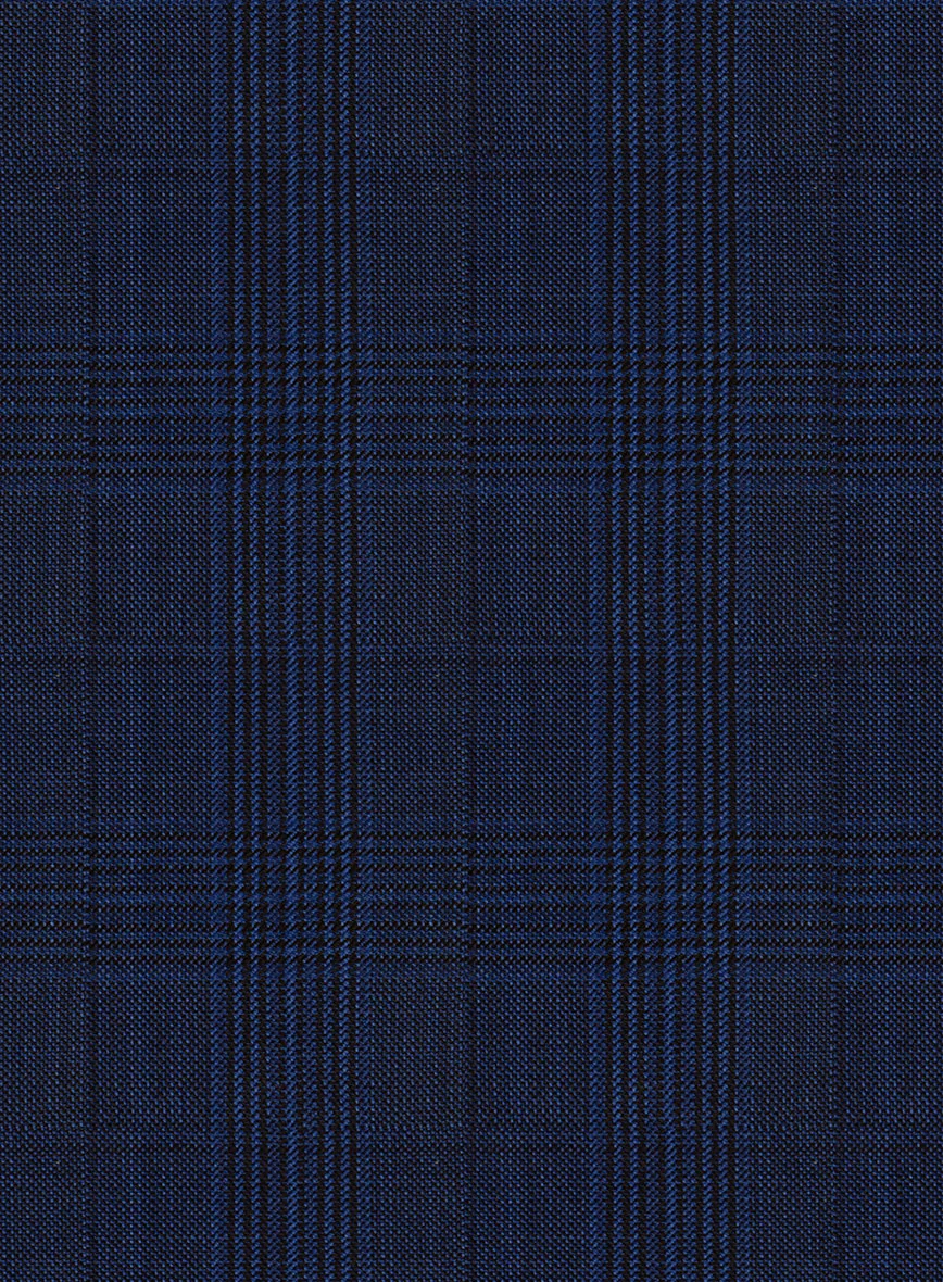 Napolean Xina Tartan Blue Wool Pants - Image 3
