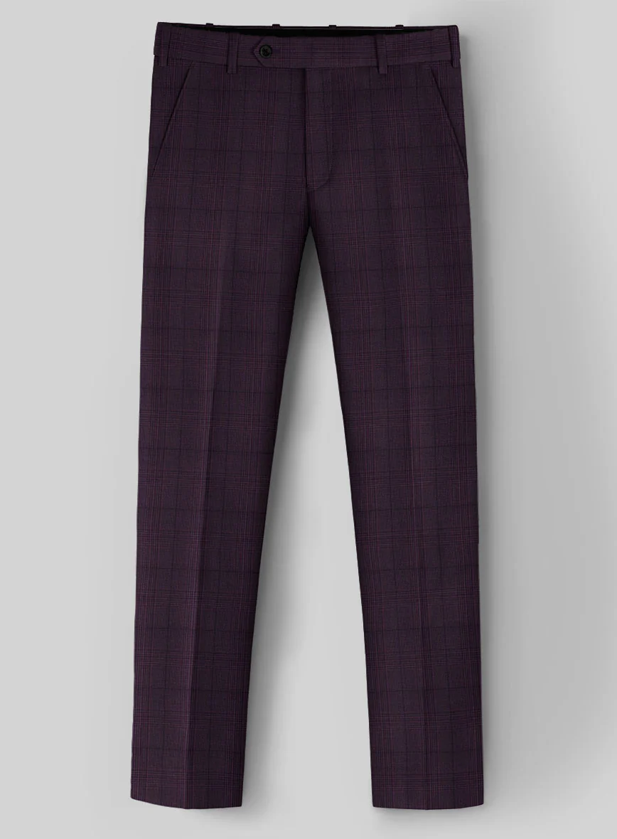 Napolean Xina Tartan Purple Wool Suit - Image 6
