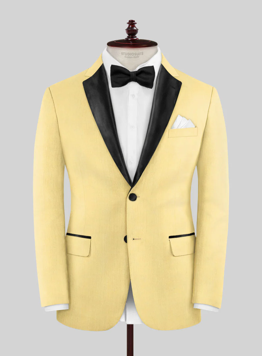 Napolean Yellow Wool Tuxedo Jacket - Image 2
