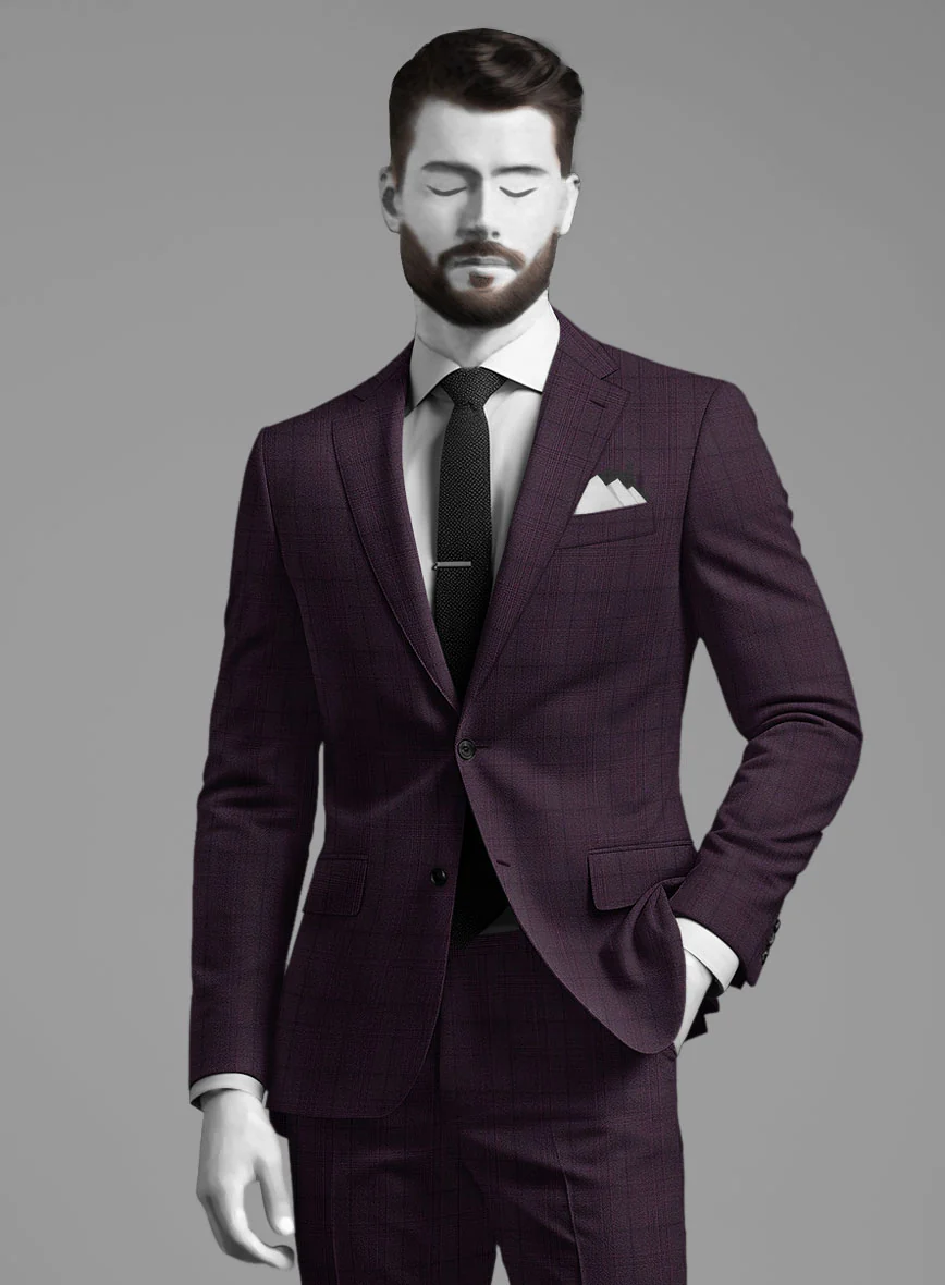 Napoleon Xina Tartan Purple Wool Jacket - Image 2
