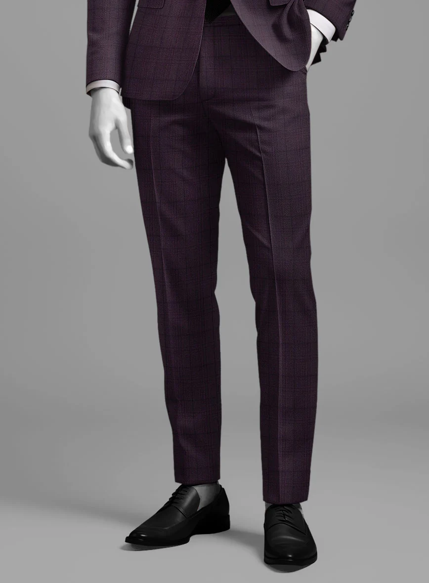 Napoleon Xina Tartan Purple Wool Pants - Image 2