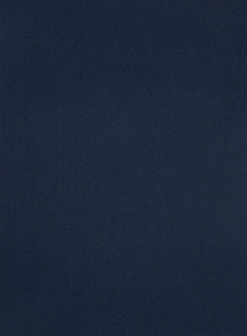Navy Blue Napoli Stretch Light Weight Cotton Pants - Image 3