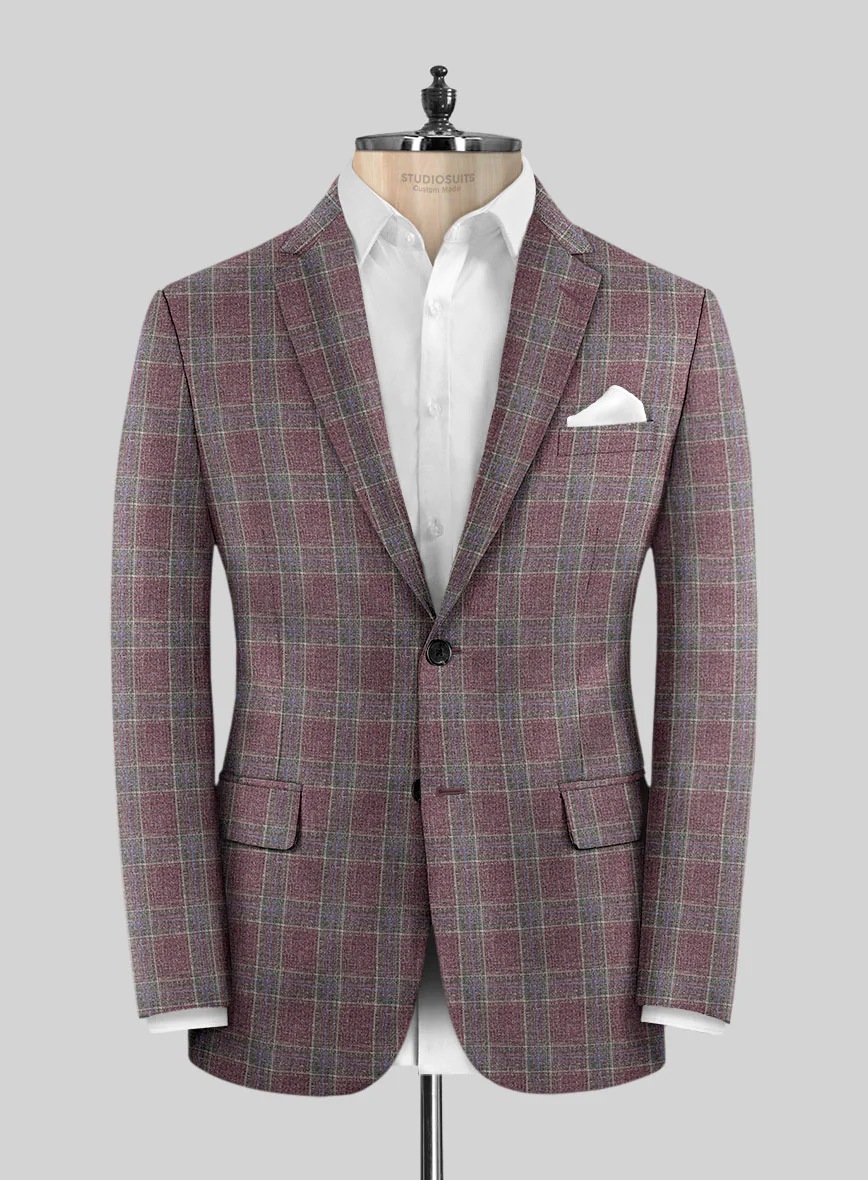 Noble Anton Check Wool Silk Linen Suit - Image 4