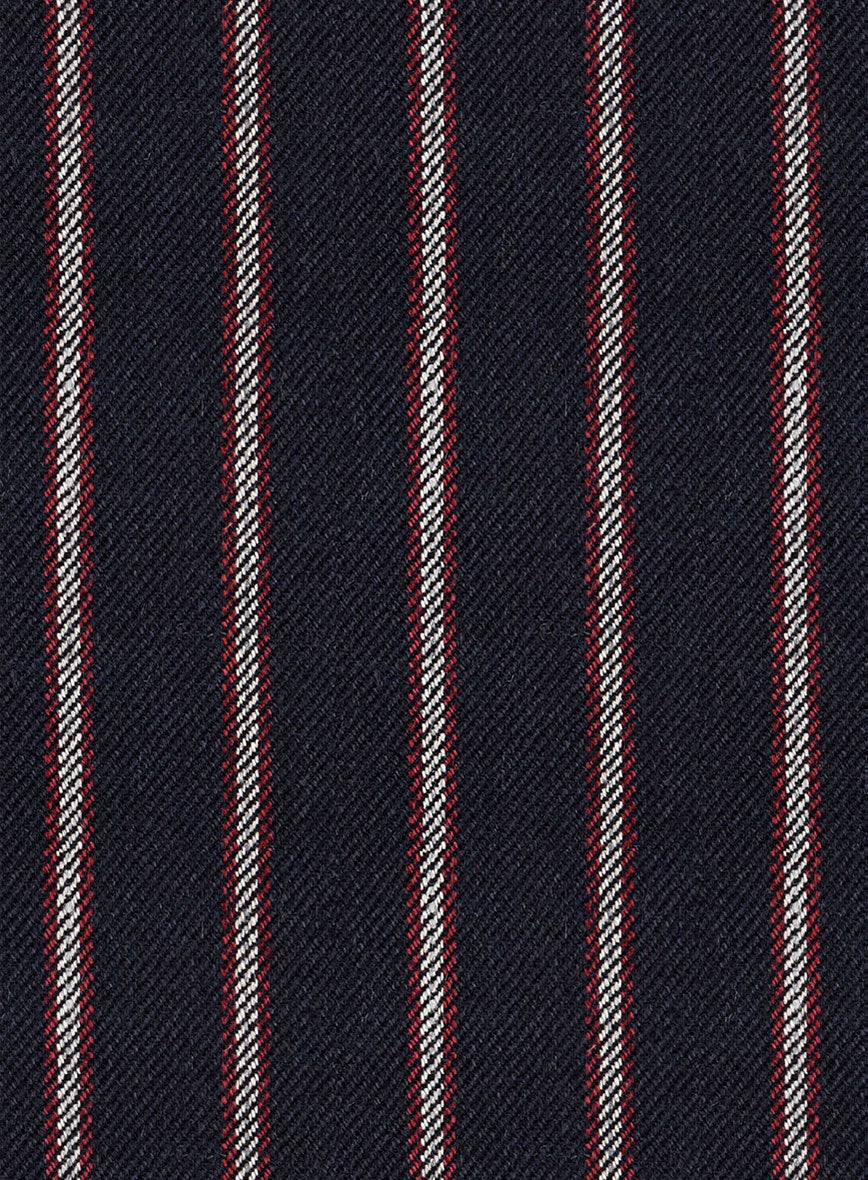 Noble Assunta Blue Stripe Cotton Silk Linen Jacket - Image 3