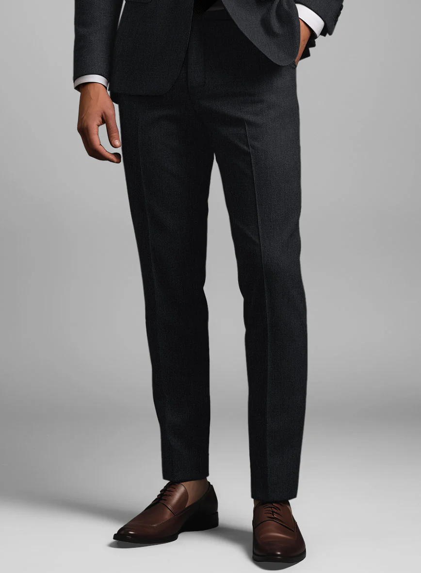 Noble Black Wool Silk Linen Suit - Image 5