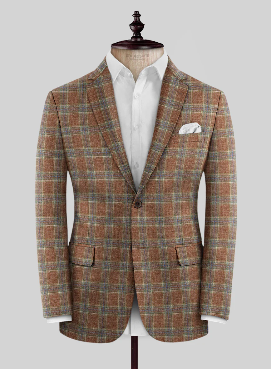 Noble Camila Check Wool Silk Linen Jacket