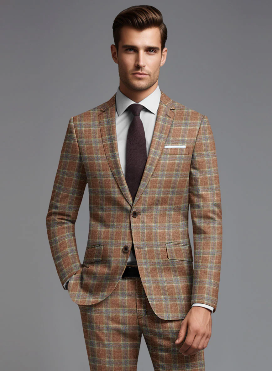 Noble Camila Check Wool Silk Linen Suit - Image 3