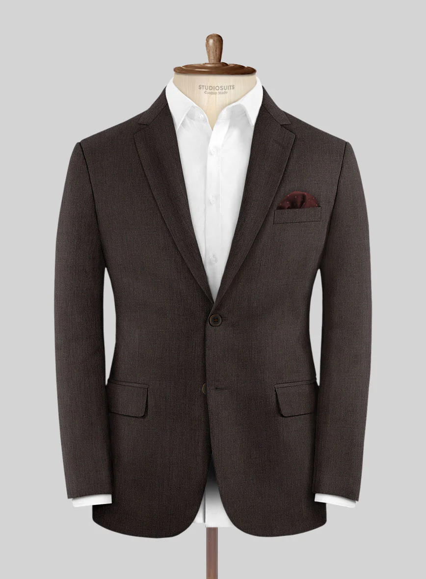 Noble Coffee Brown Wool Silk Linen Suit - Image 4