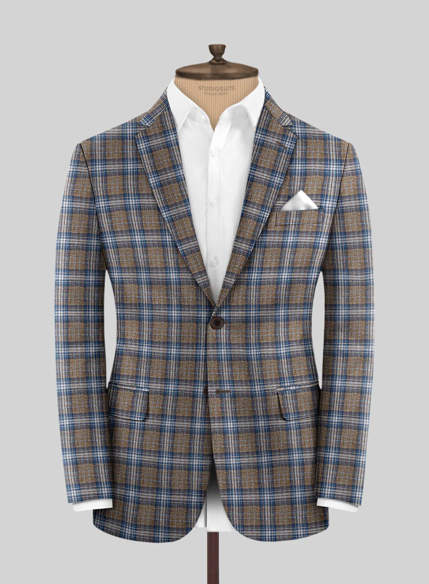 Noble Daniel Tartan Wool Silk Linen Jacket