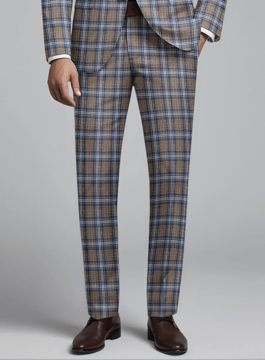 Noble Daniel Tartan Wool Silk Linen Pants - Image 2