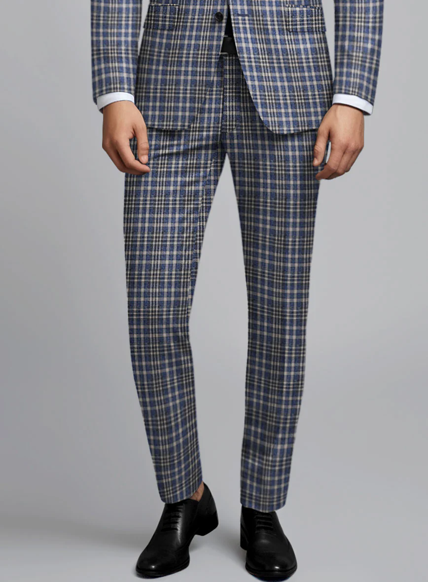 Noble Dante Blue Cotton Silk Linen Pants - Image 2