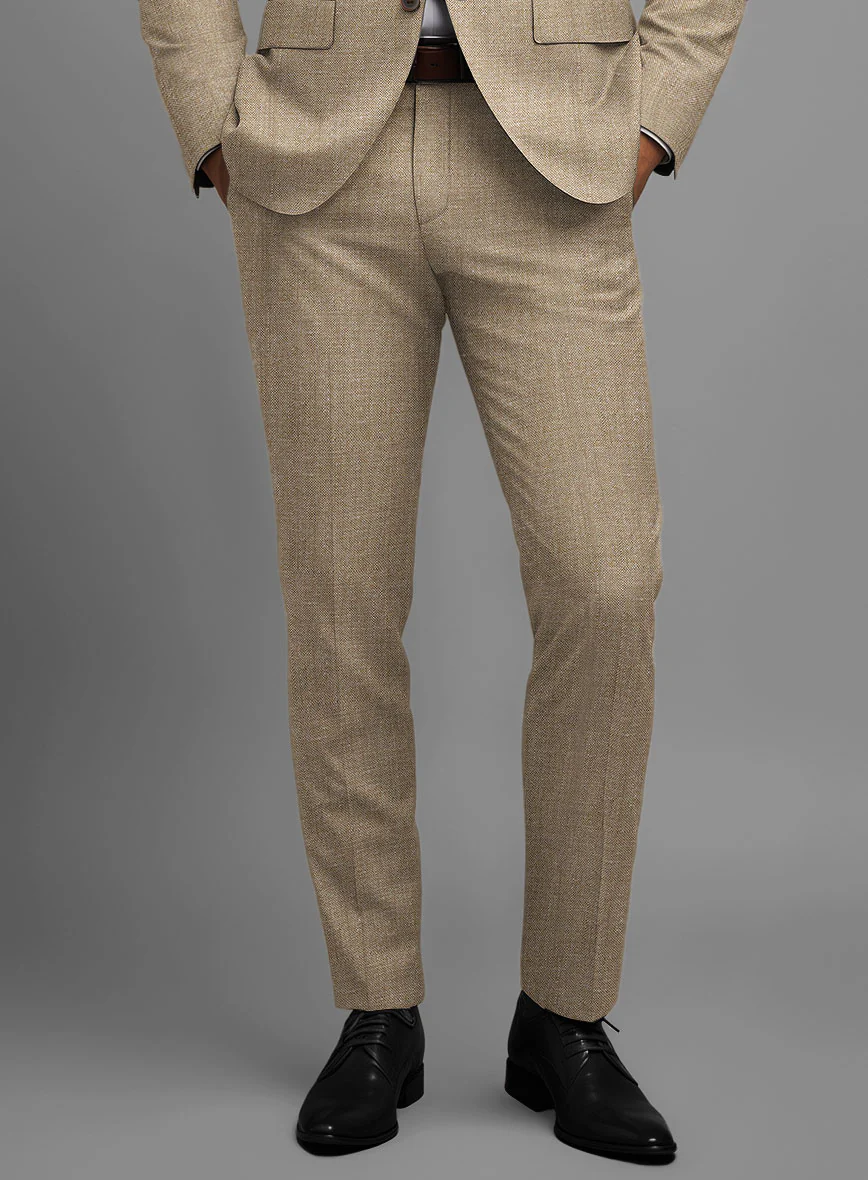 Noble Dark Beige Wool Silk Linen Suit - Image 5